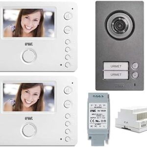 Kit videocitofono Bluetooth bifamiliare con doppio monitor vivavoce Urmet
