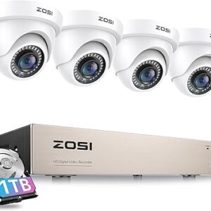 Kit videosorveglianza 1080p Zosi 8 canali H.265+ con DVR e 4 telecamere