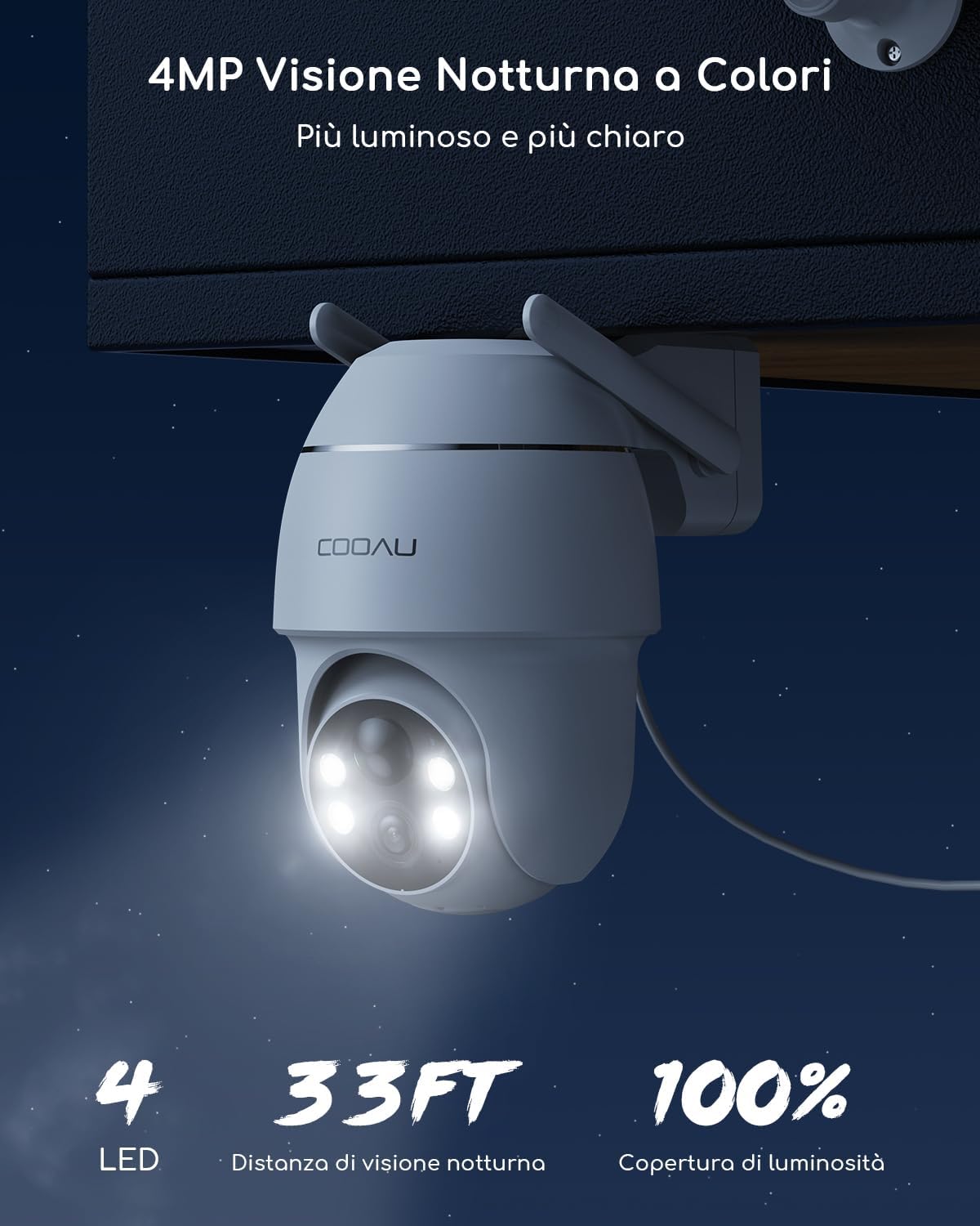 videocamera WiFi dome 4MP Videocamera WiFi dome 4MP esterno con visione notturna a colori immagine 6