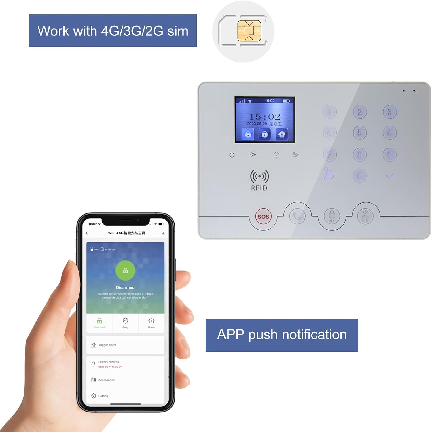 allarme casa dome Allarme Casa Dome WiFi 4G kit antifurto wireless con App Smartlife immagine 6