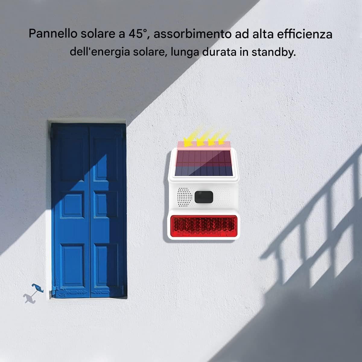 allarme casa Sirena da esterno solare con luce led per allarme casa PE523R immagine 5