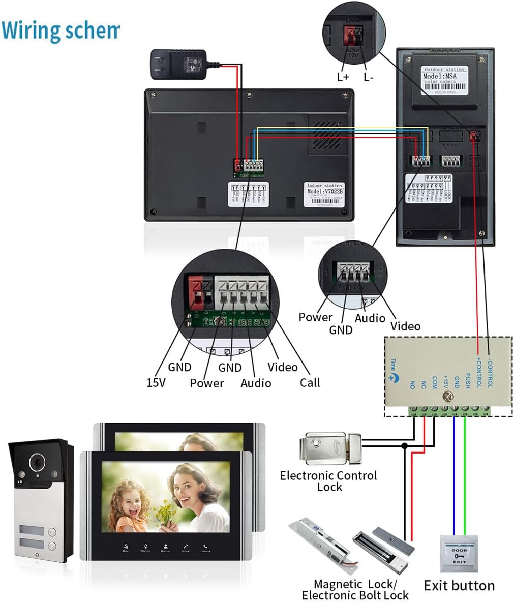 prodotto Videocitofono cablato con schermo 7 pollici e visione notturna impermeabile immagine 7