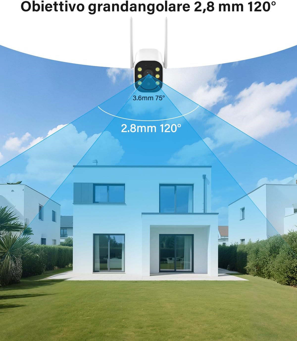 5MP Kit videosorveglianza 5MP WiFi con visione notturna a colori e audio bidirezionale immagine 2