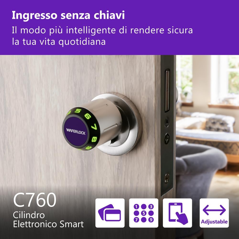 prodotto Cilindro Smart Europeo Waferlock C760 Impermeabile Antintrusione immagine 2