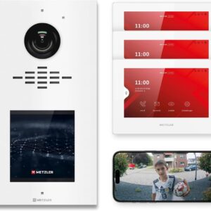 Videocitofono Metzler completo con display touchscreen e 3 monitor interni