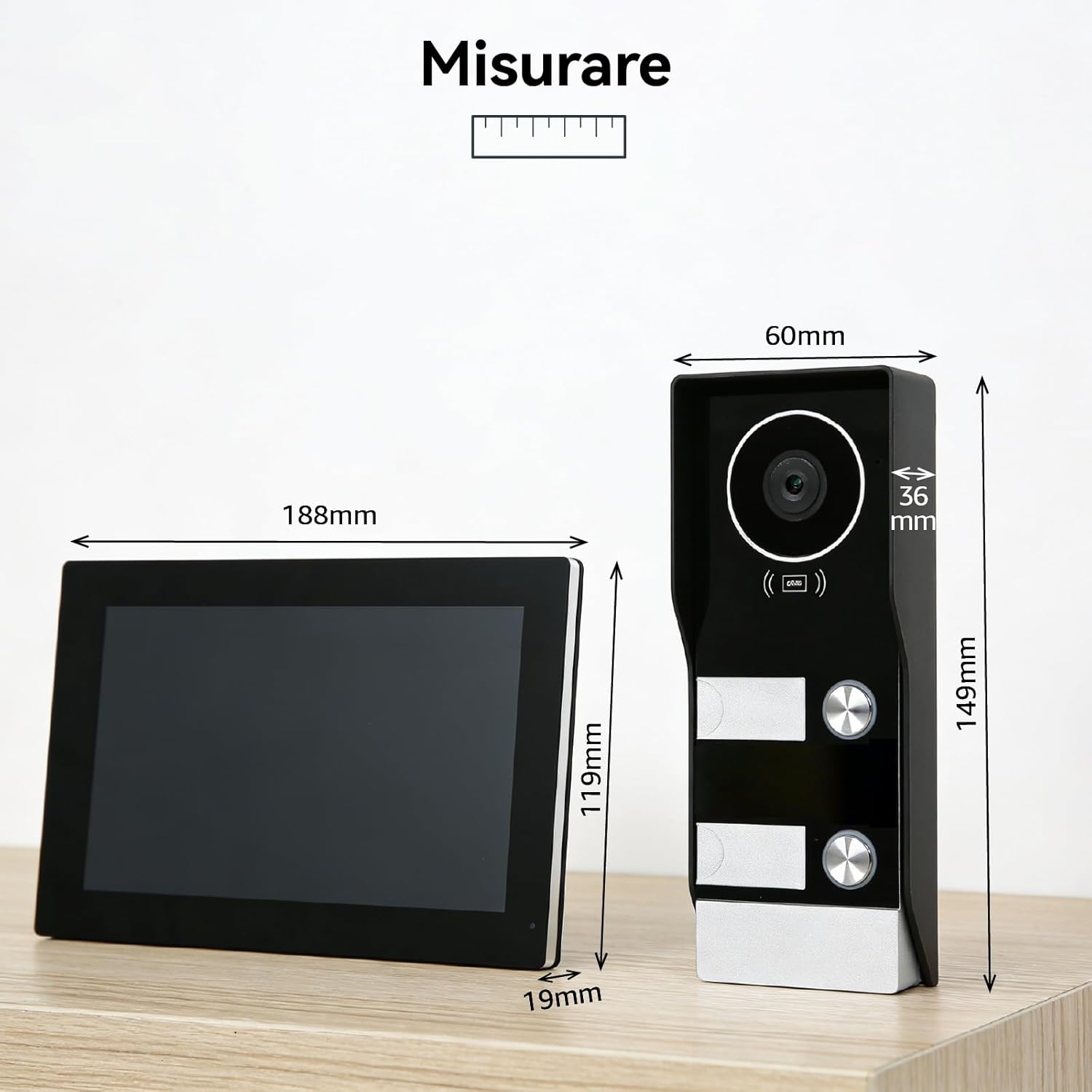 dome Videocitofono dome intelligente per 2 famiglie con doppio schermo 7'' immagine 2