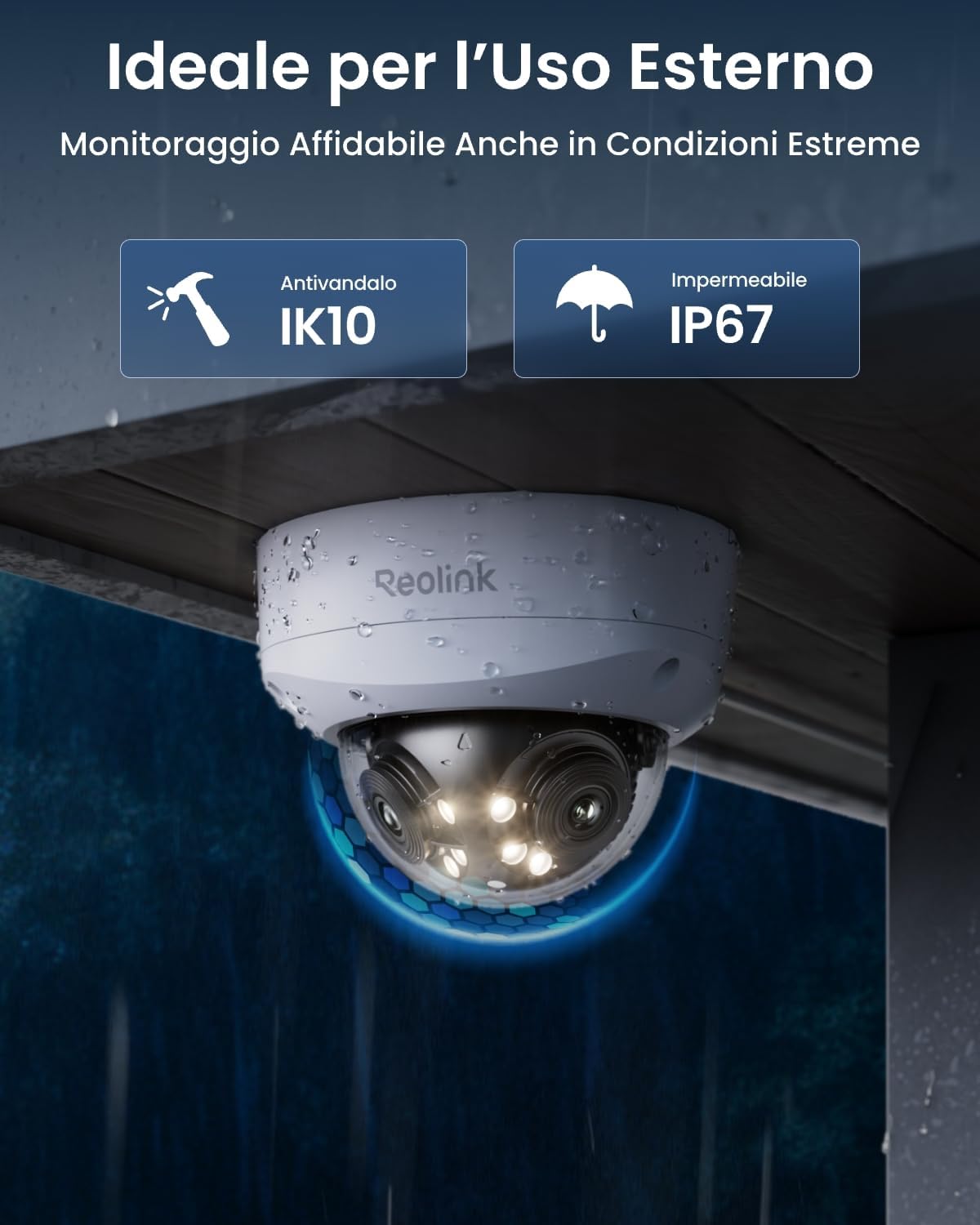 videocamera PoE 16MP Videocamera PoE 16MP per Esterno con Doppio Obiettivo e Antivandalo immagine 5