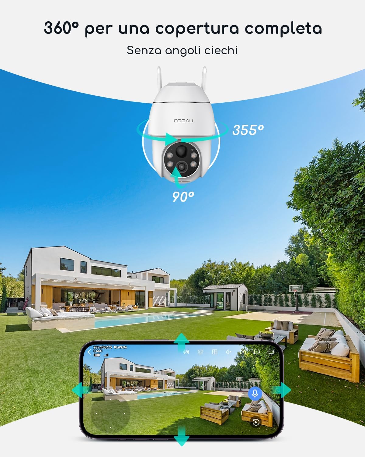 videocamera WiFi dome 4MP Videocamera WiFi dome 4MP esterno con visione notturna a colori immagine 5