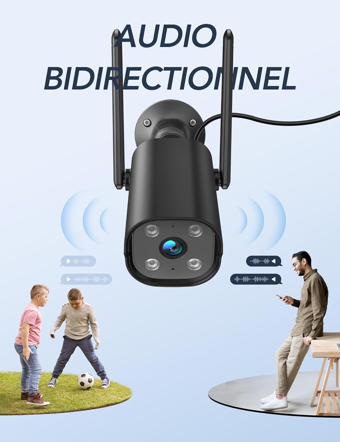 videocamera WiFi Videocamera WiFi da Esterno 2K Grandangolo con Sirena e IP65 immagine 4