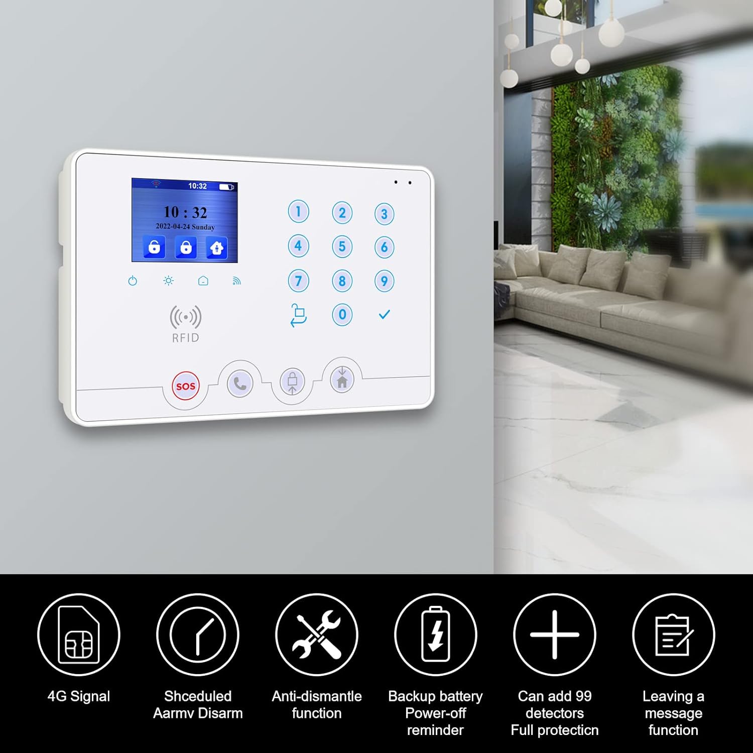 allarme casa dome Allarme Casa Dome WiFi 4G kit antifurto wireless con App Smartlife immagine 2