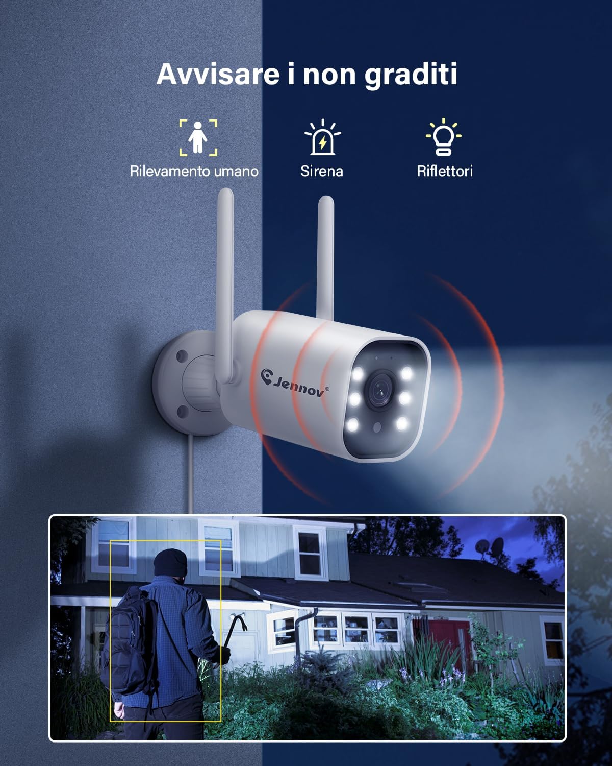 5MP Kit videosorveglianza 5MP WiFi con visione notturna a colori e audio bidirezionale immagine 3