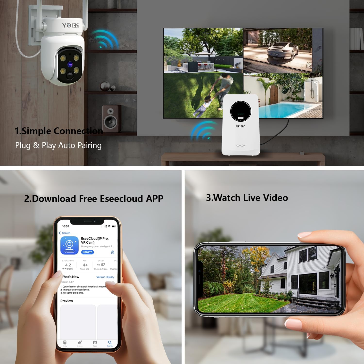 videocamera WiFi 4MP Videocamera WiFi 4MP da esterno con pannello solare e rilevamento PIR immagine 6