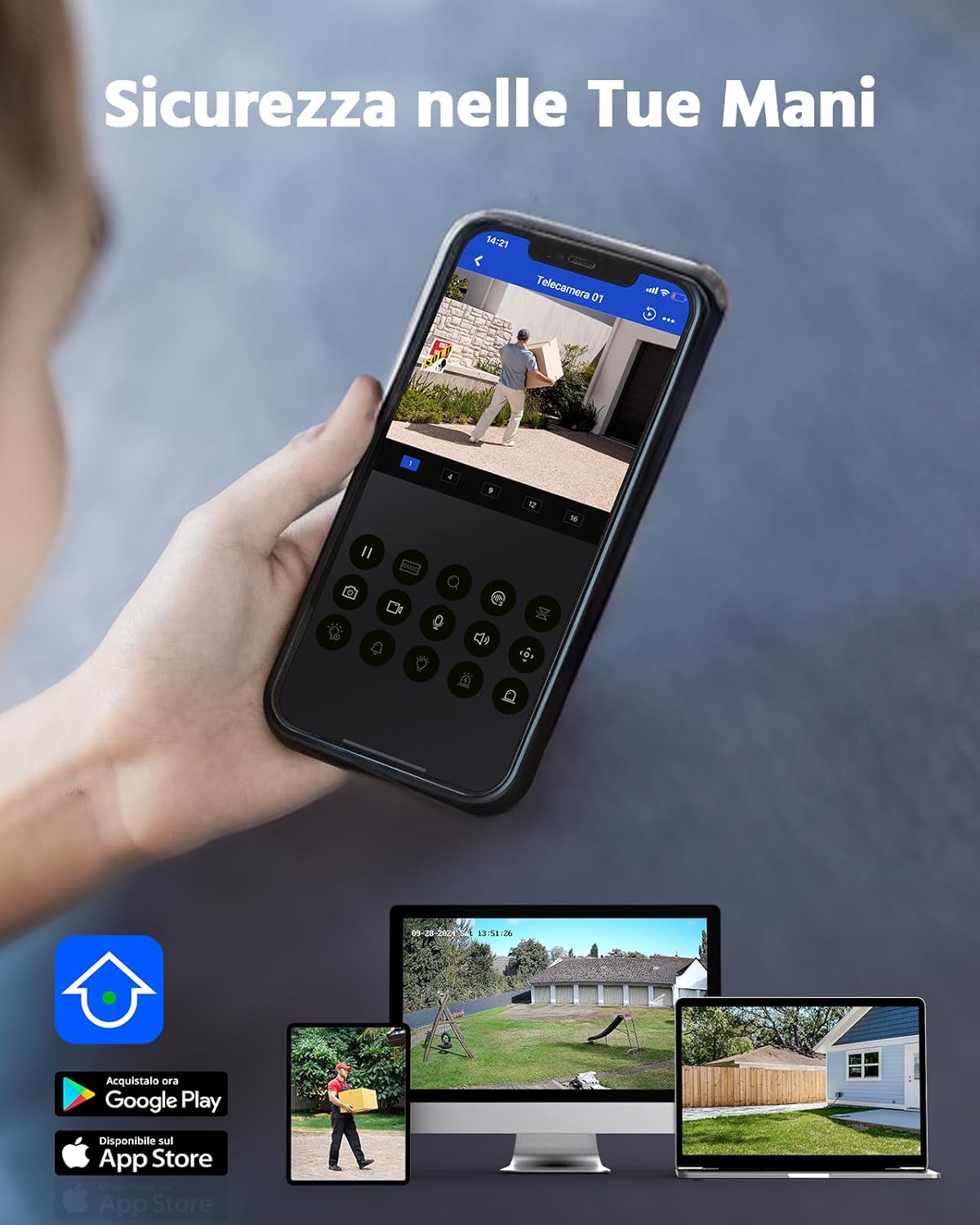 prodotto Kit videosorveglianza 8 canali 3K Lite con AI e 1TB HDD per sicurezza casa immagine 5