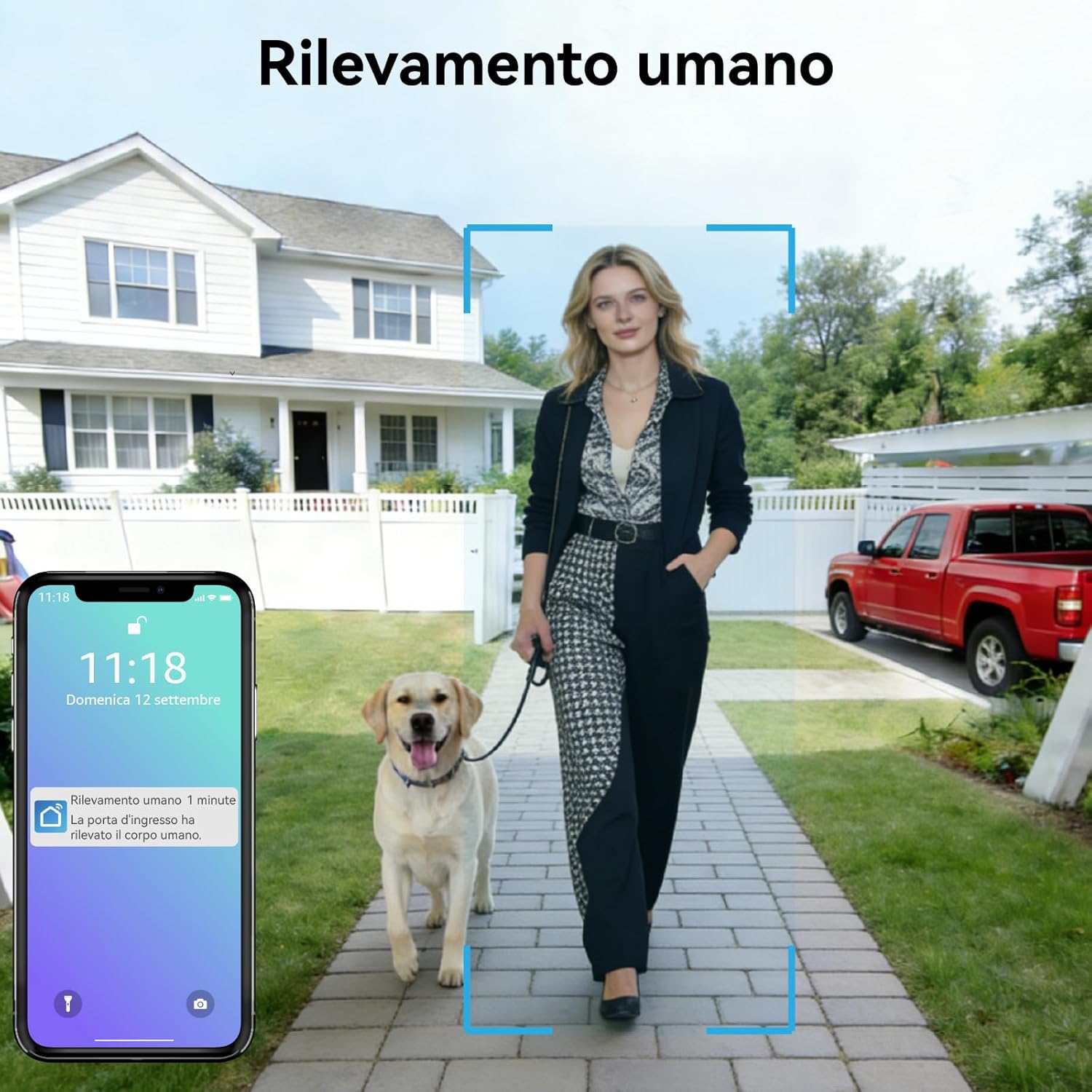 dome Videocitofono dome intelligente per 2 famiglie con doppio schermo 7'' immagine 6