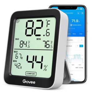 Govee LCD Igrometro Termometro Bluetooth per Casa e Serra con Avvisi Intelligenti