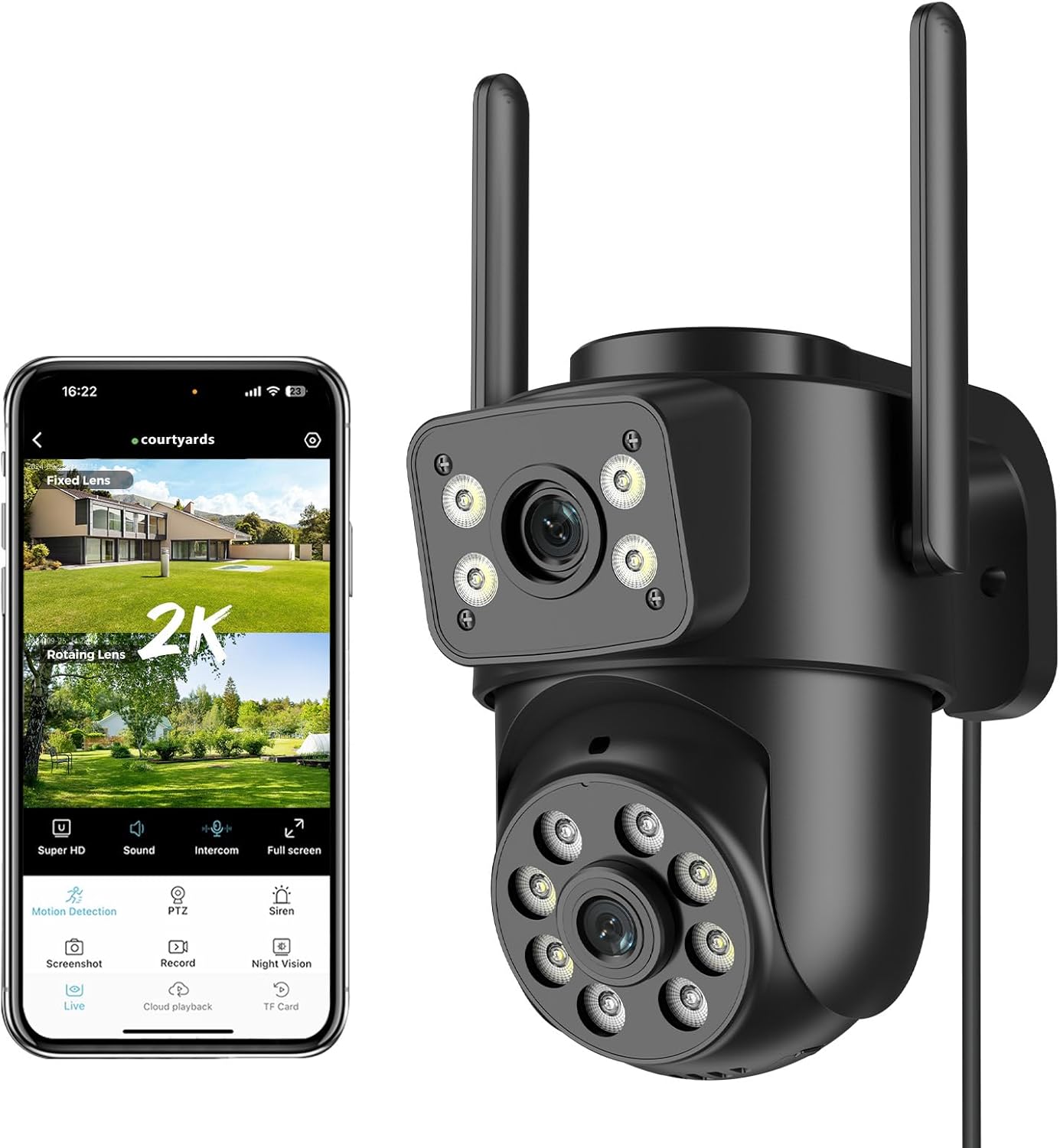 videocamera WiFi Reobiux Videocamera WiFi Esterno 2K PTZ con Tracciamento Movimento immagine principale