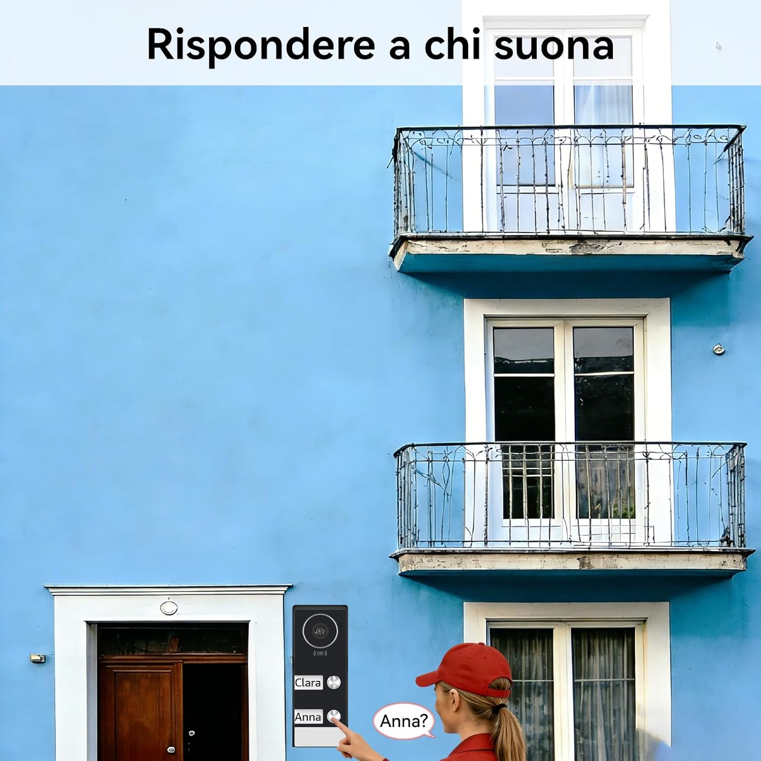 dome Videocitofono dome intelligente per 2 famiglie con doppio schermo 7'' immagine 3