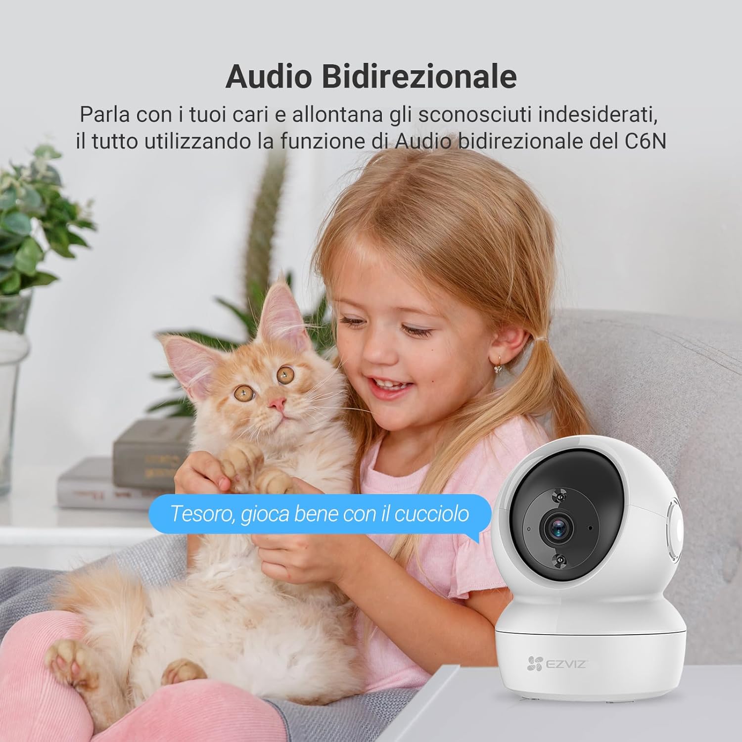 videocamera WiFi Videocamera WiFi da Interno EZVIZ C6N con Visione Notturna e Rotazione 360° immagine 6