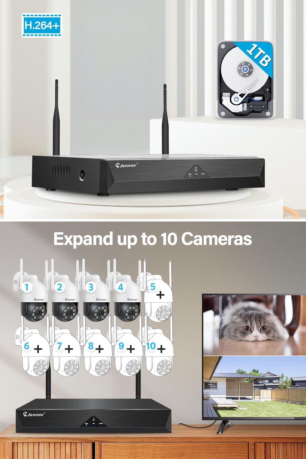 videocamera WiFi 5MP Videocamera WiFi 5MP PTZ con Visione Notturna e Audio Bidirezionale immagine 3