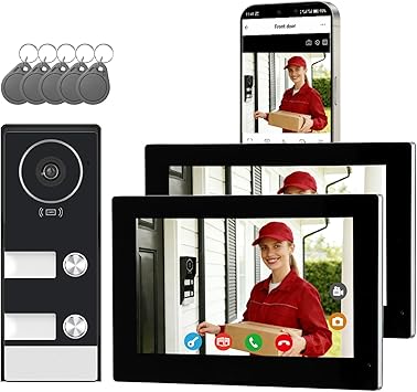dome Videocitofono dome intelligente per 2 famiglie con doppio schermo 7'' immagine principale