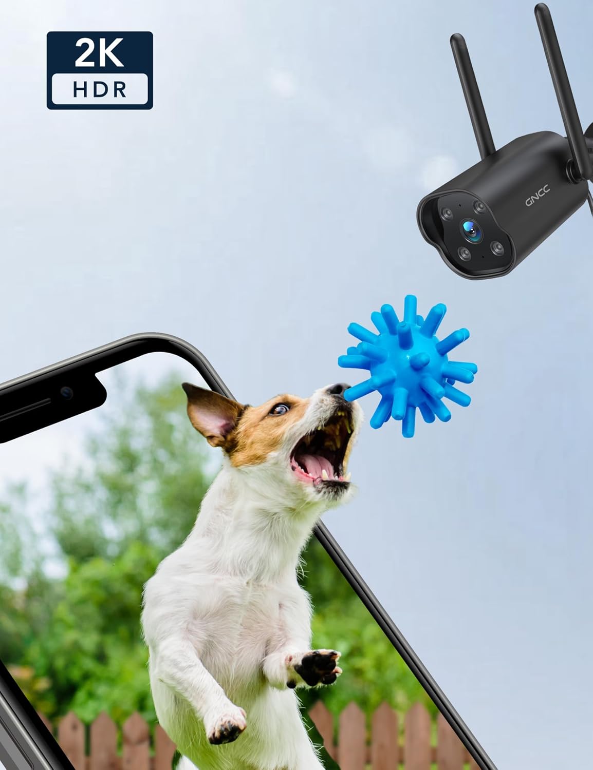 videocamera WiFi Videocamera WiFi da Esterno 2K Grandangolo con Sirena e IP65 immagine 2