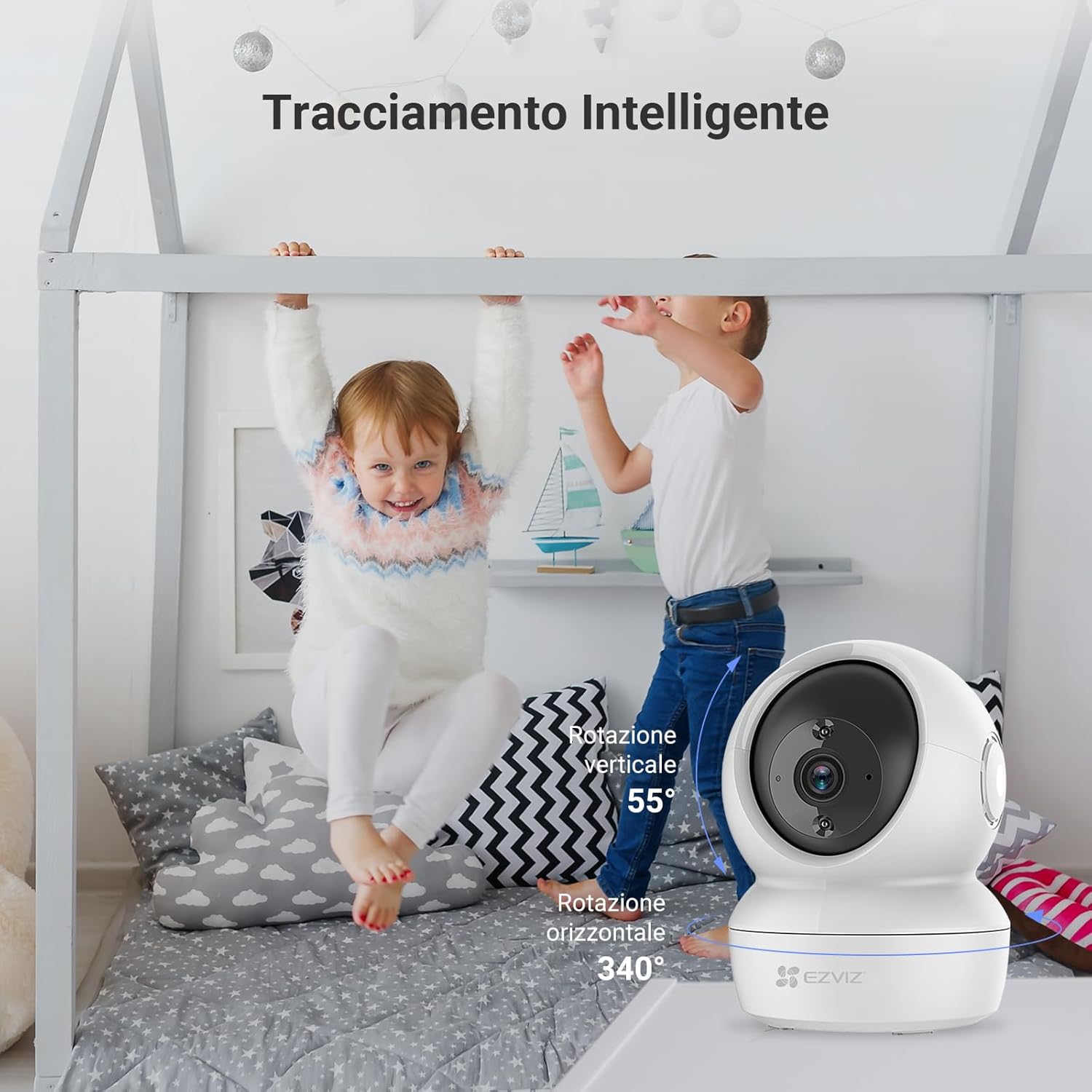 videocamera WiFi Videocamera WiFi da Interno EZVIZ C6N con Visione Notturna e Rotazione 360° immagine 5