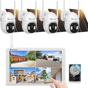 Kit videocamera di sorveglianza 5MP solare con monitor 10″ e visione notturna