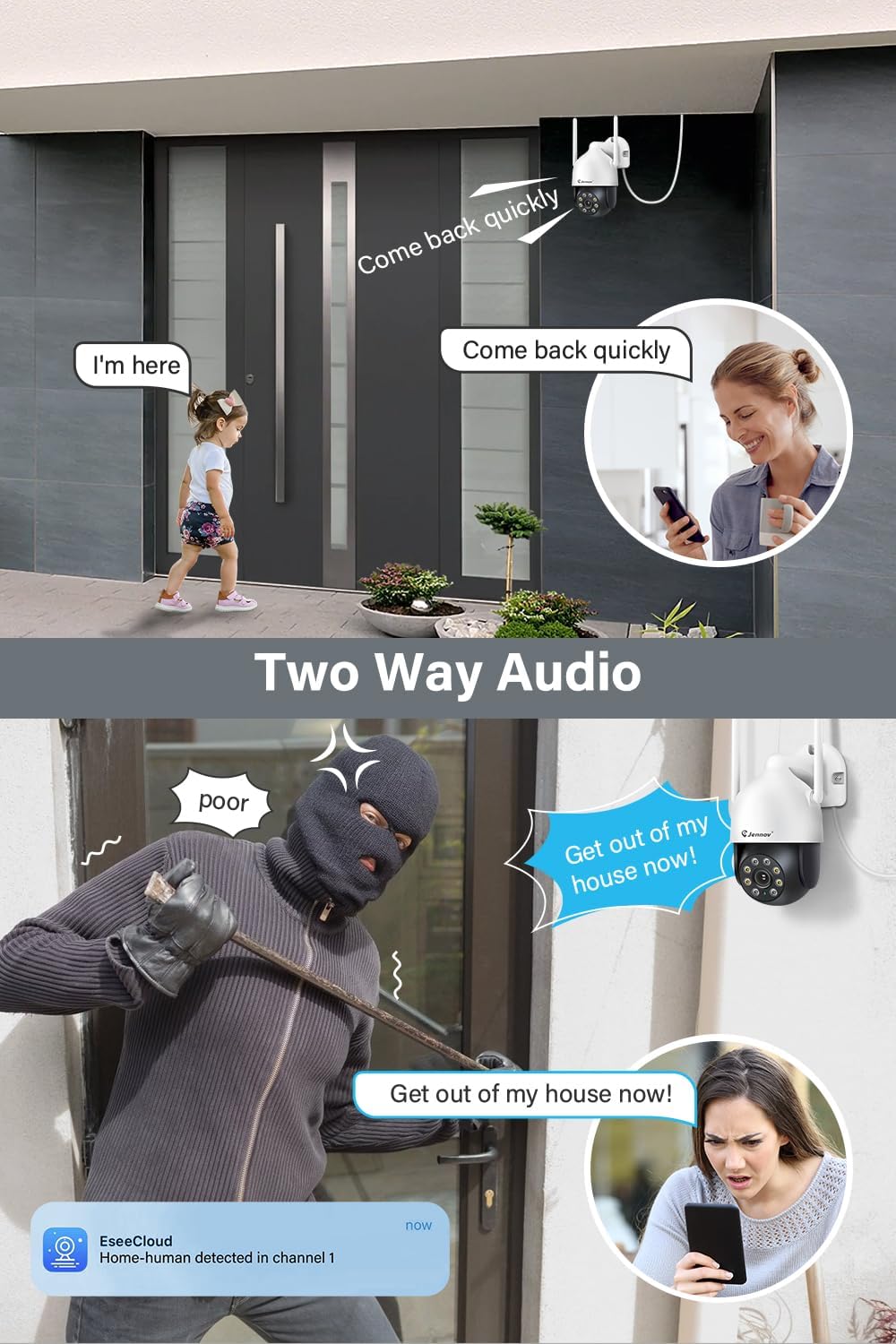 videocamera WiFi 5MP Videocamera WiFi 5MP PTZ con Visione Notturna e Audio Bidirezionale immagine 6