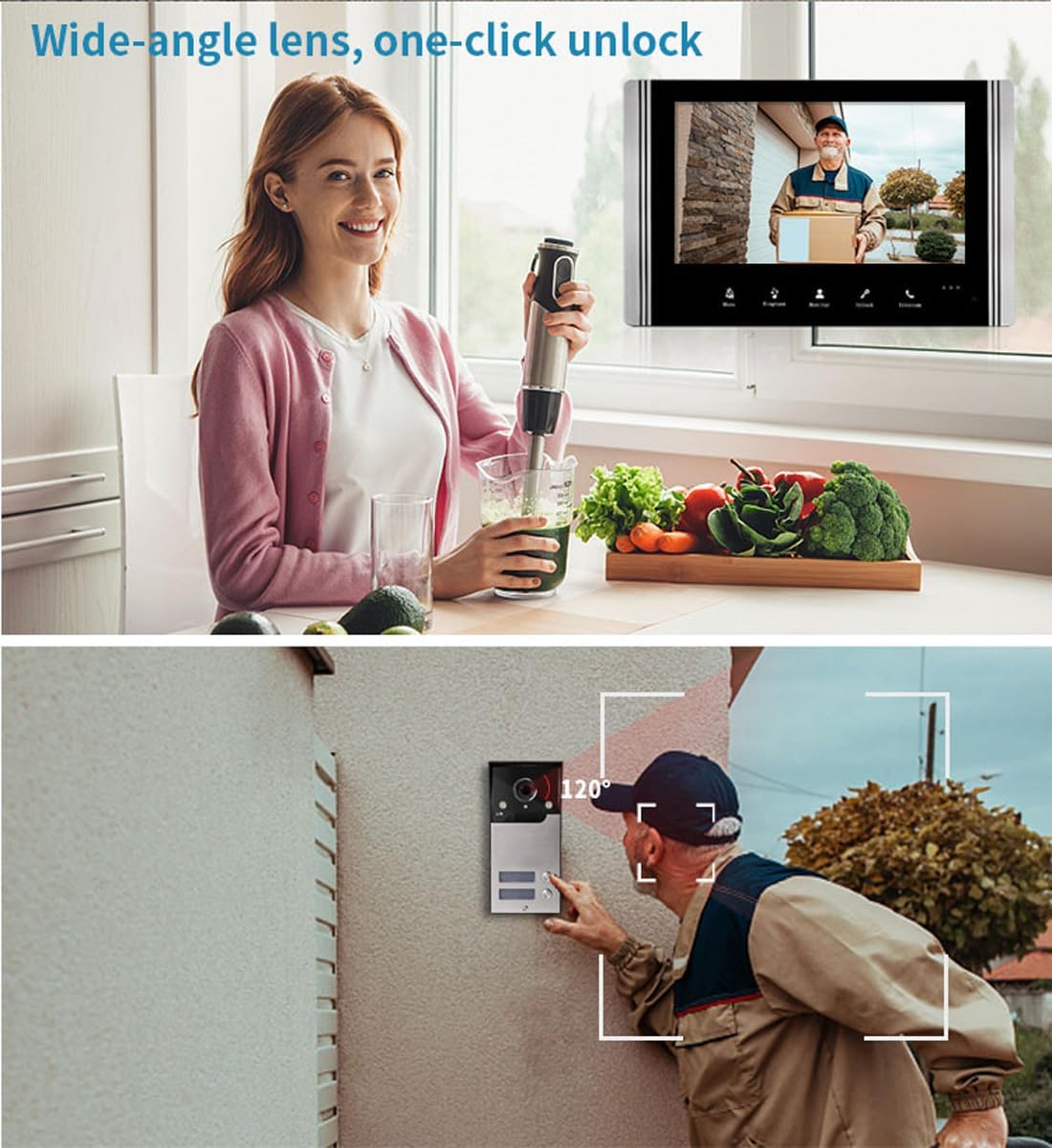 prodotto Videocitofono cablato con schermo 7 pollici e visione notturna impermeabile immagine 3