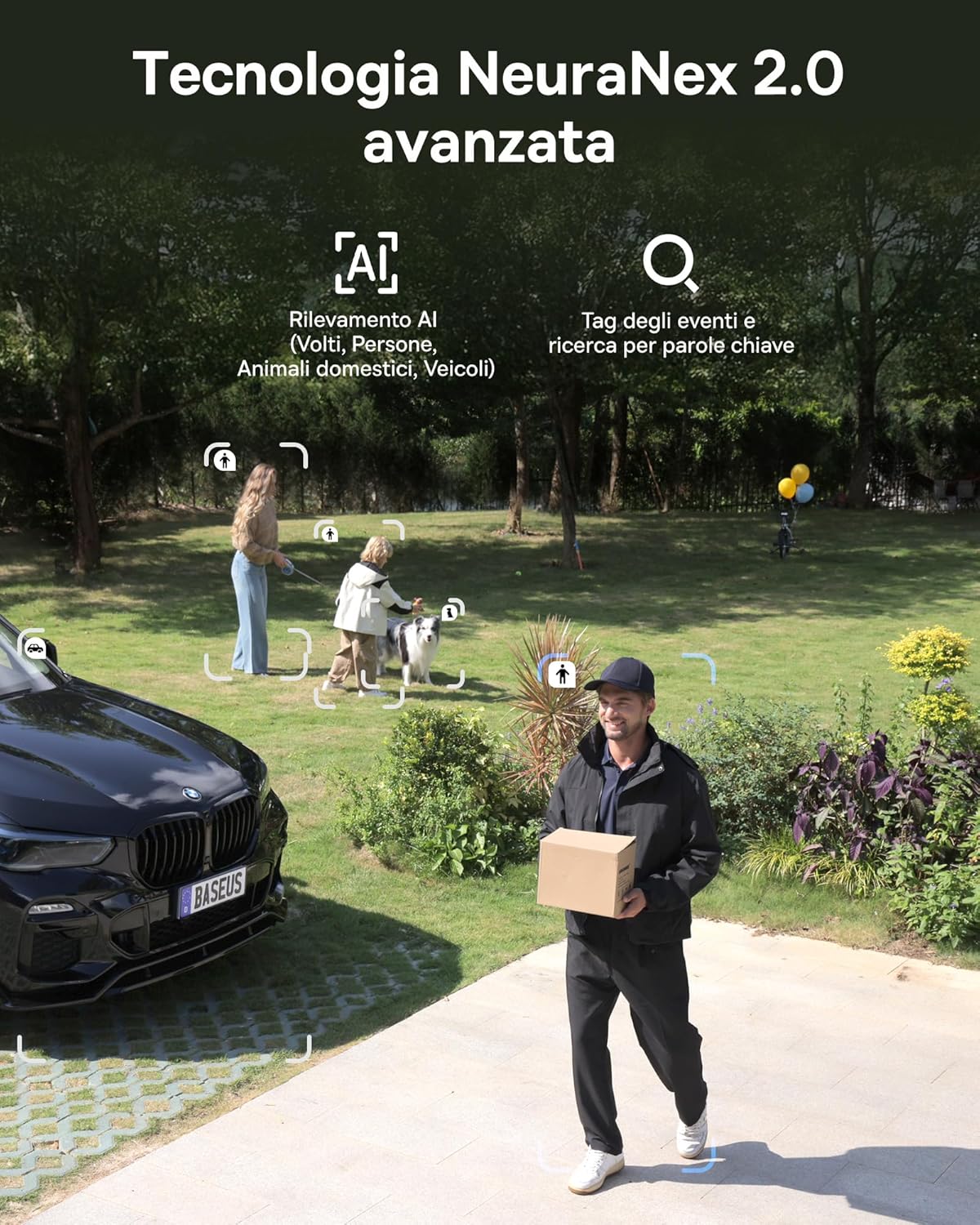videocamera di sorveglianza Baseus Security X1 Pro videocamera di sorveglianza esterna 300° immagine 5
