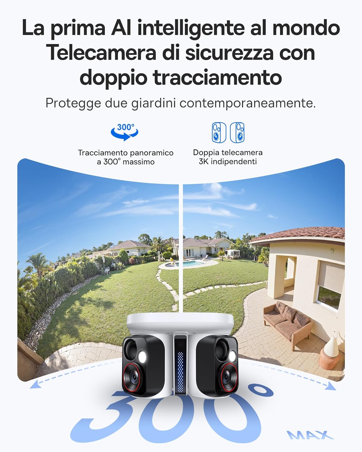 videocamera di sorveglianza Baseus Security X1 Pro videocamera di sorveglianza esterna 300° immagine 2