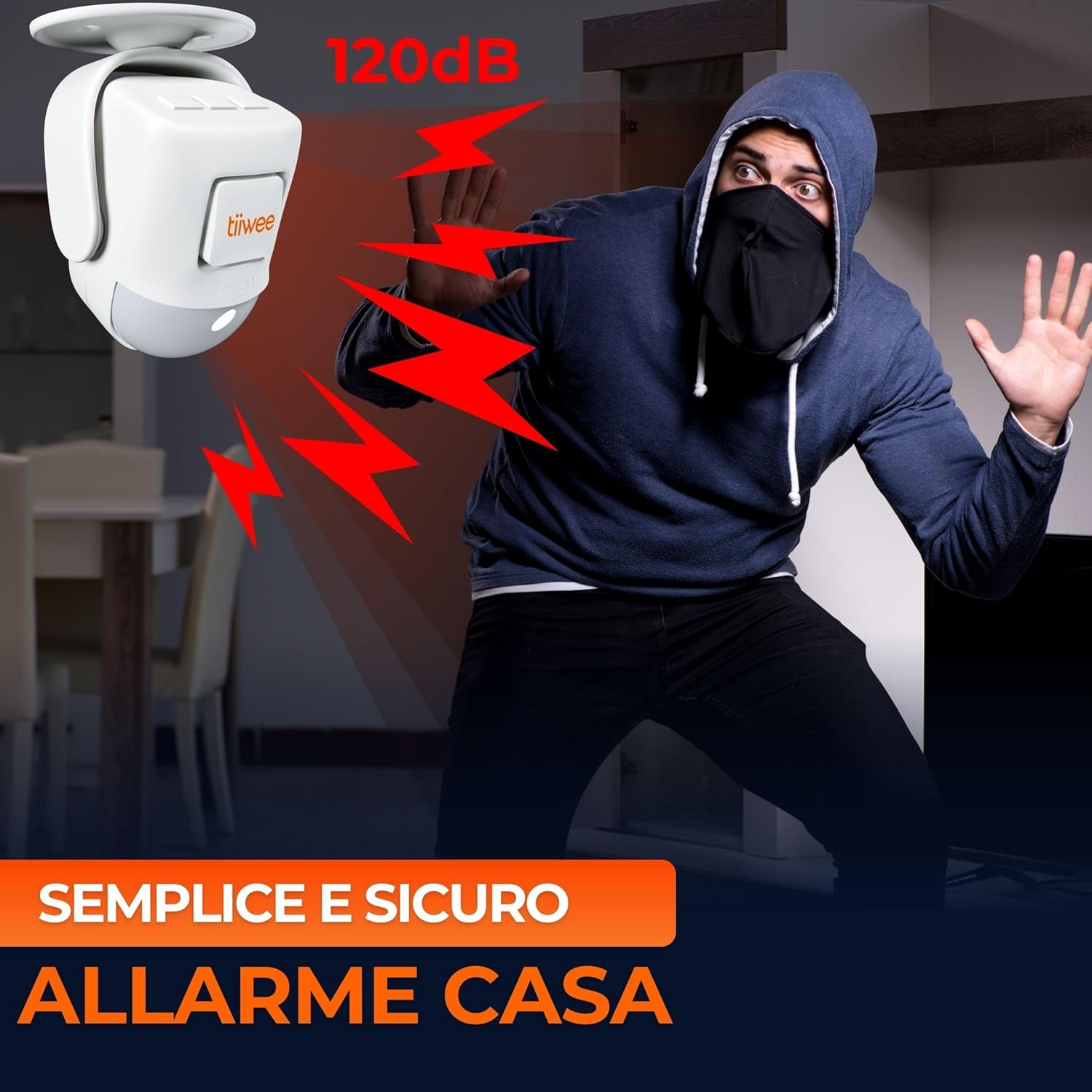 allarme casa Allarme casa wireless tiiwee X4 con sirena 120dB e telecomando, espandibile immagine 3