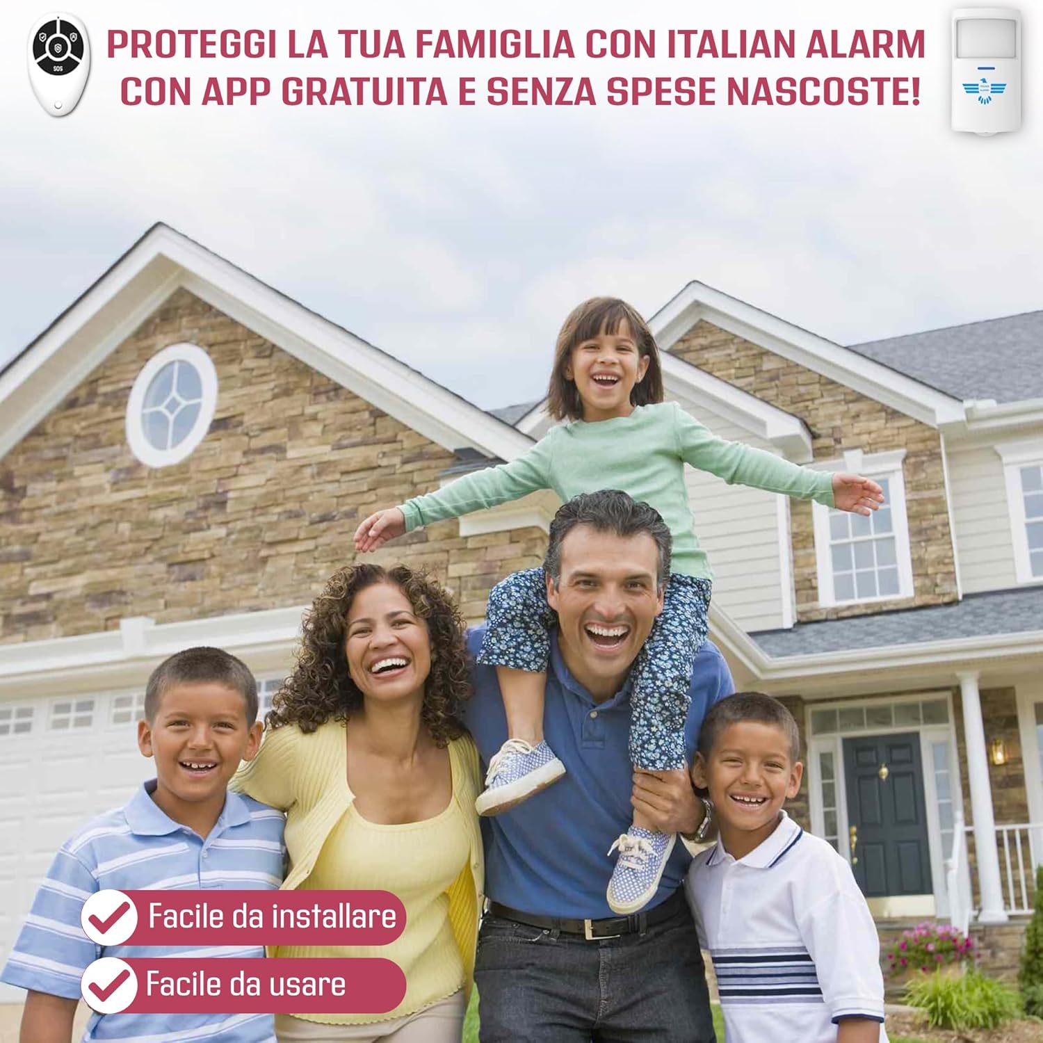 ITALIAN ALARM antifurto casa WiFi wireless completo con sirena esterna utilizzo prodotto