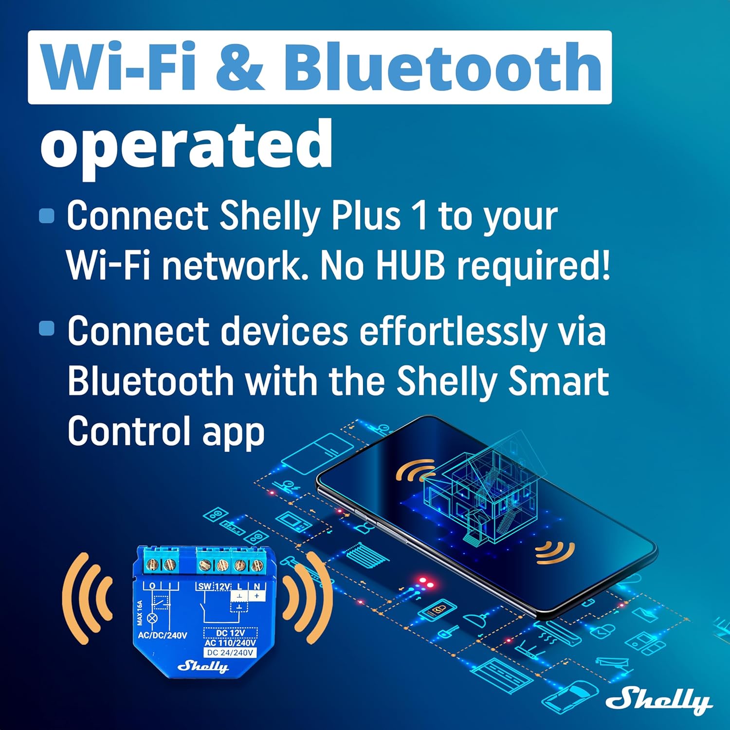 prodotto Shelly Plus 1 Interruttore Intelligente WiFi per Domotica Garage immagine 2