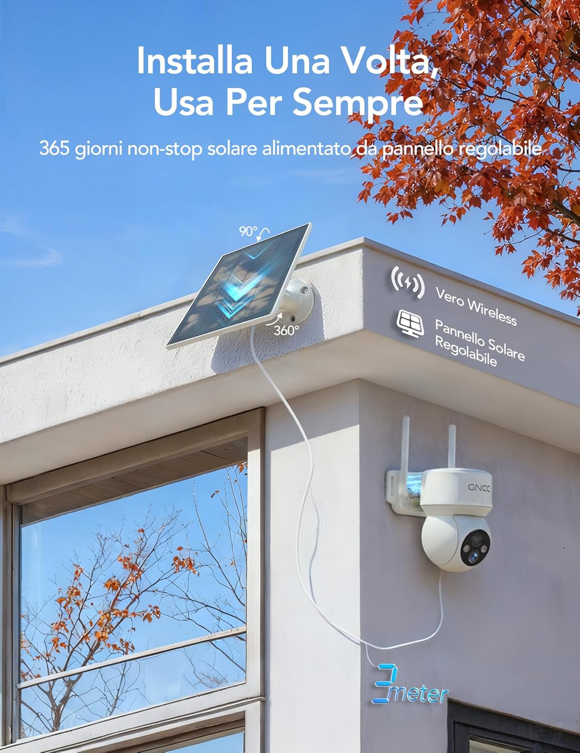 videocamera WiFi 2MP Videocamera WiFi 2MP per Esterno con Pannello Solare e PTZ 360° immagine 2