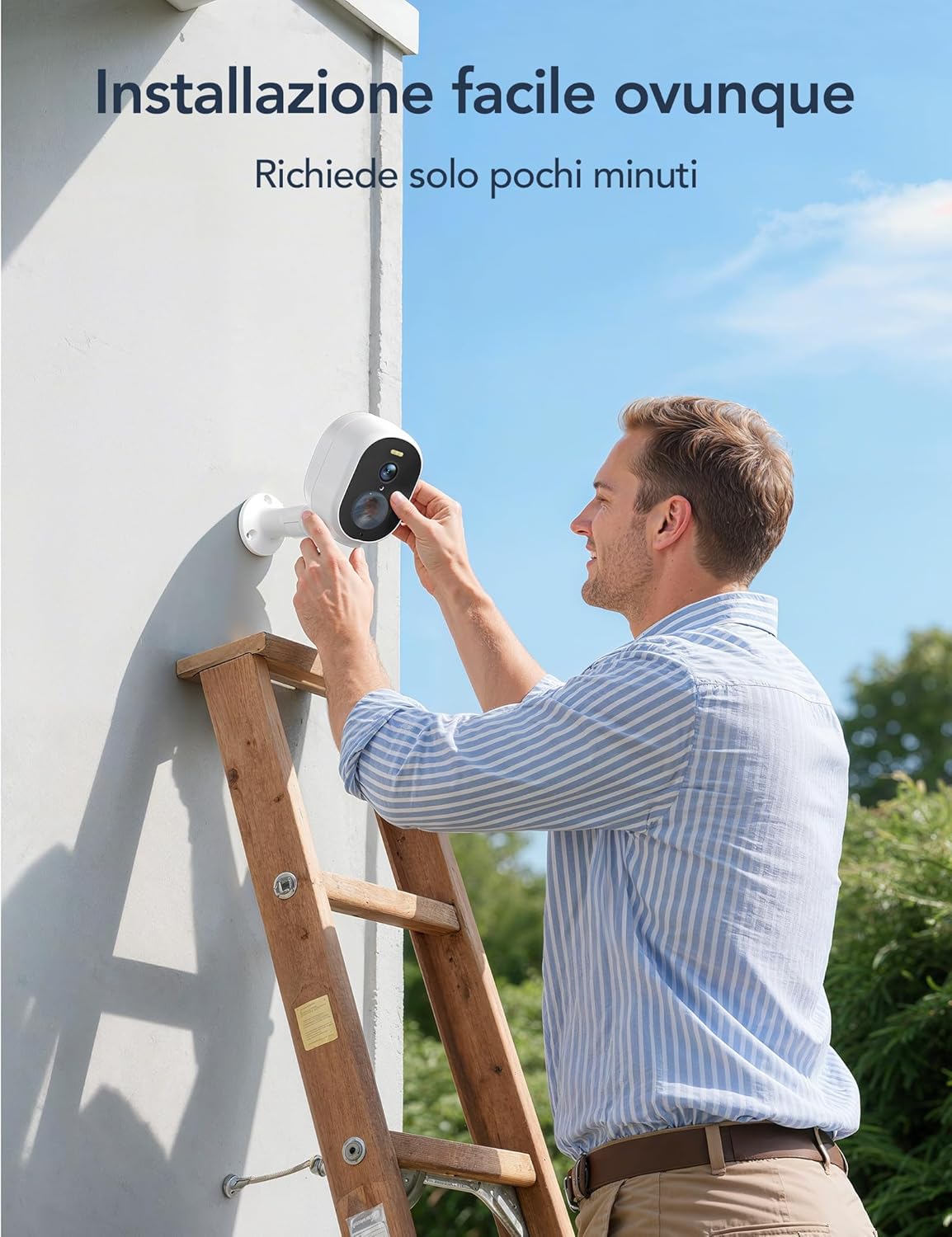 videocamera WiFi Videocamera WiFi Esterno 2K con Batteria e Pannello Solare, Visione Notturna a Colori immagine 4