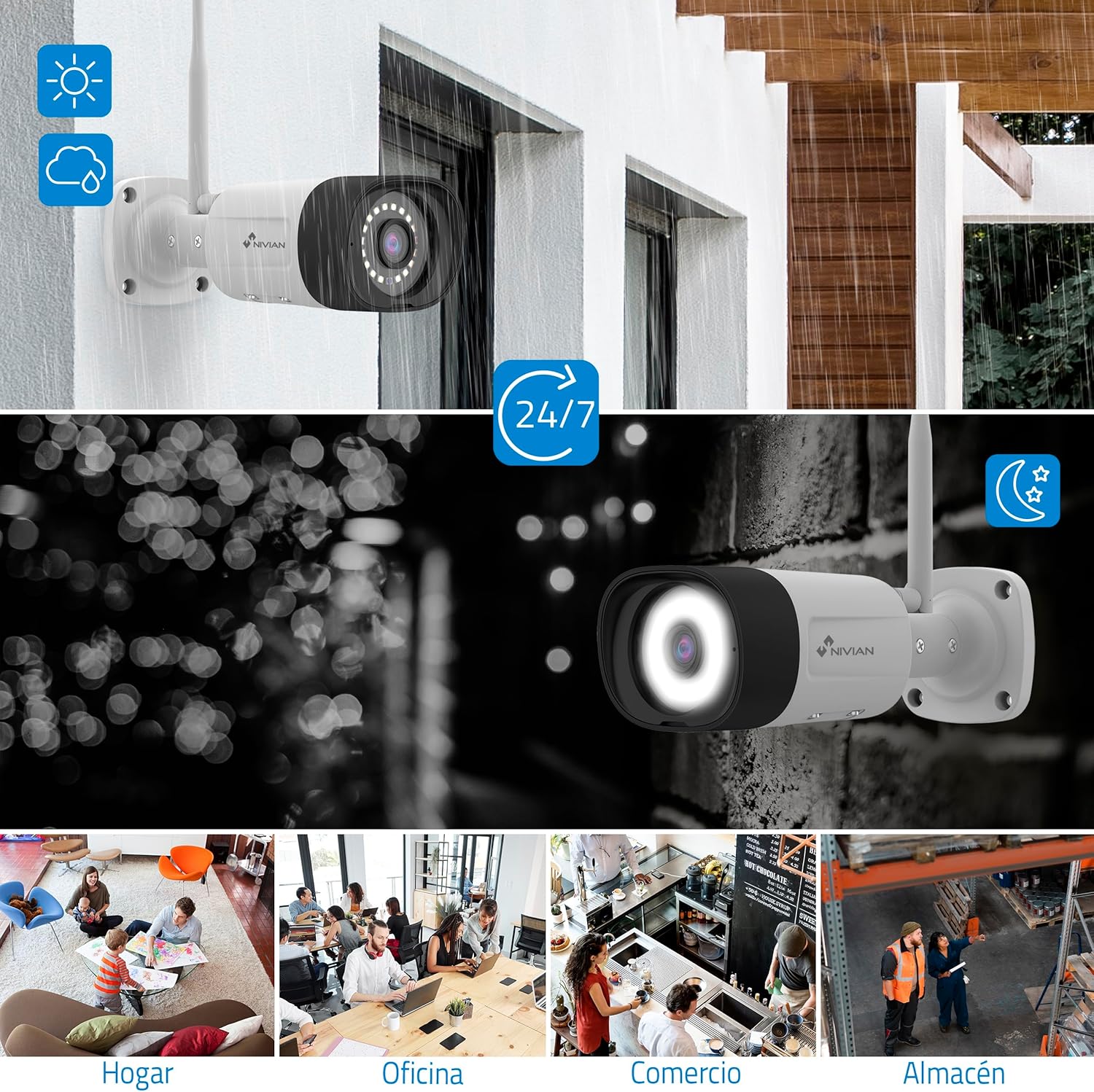 prodotto Kit Videosorveglianza WiFi 2K con 4 Telecamere IP NIVIAN e NVR professionale immagine 3