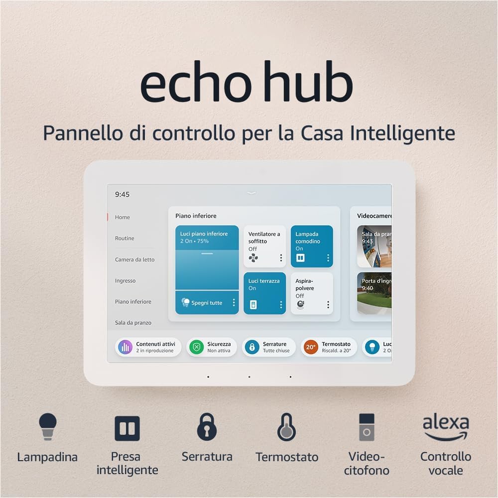 Amazon Echo Hub Pannello Smart Home Alexa per Controllo Domotico
