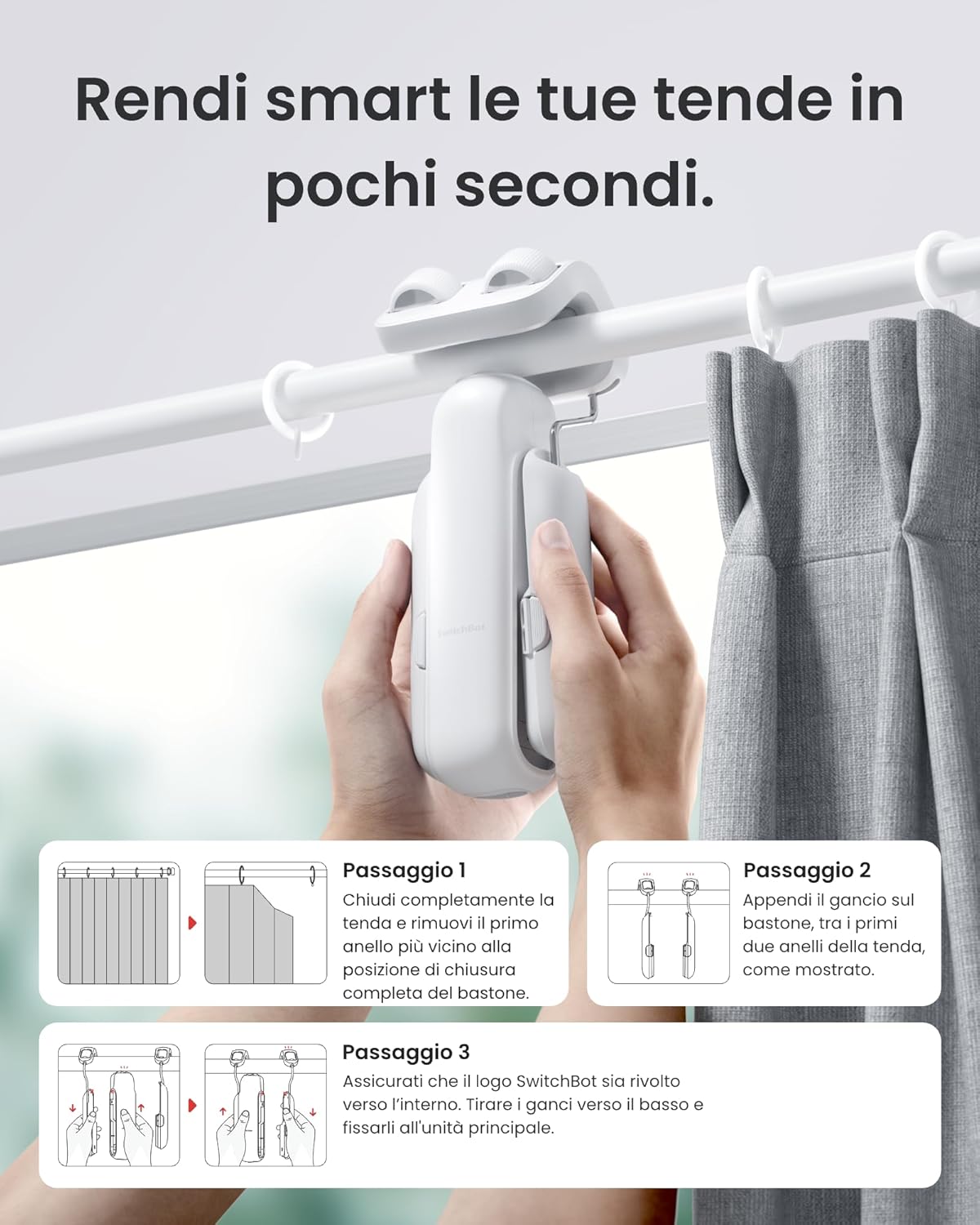 Apri tende intelligente WiFi con app e controllo vocale per casa smart 1
