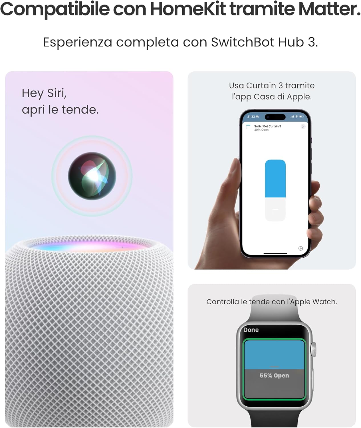 Apri tende intelligente WiFi con app e controllo vocale per casa smart 5