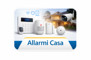 Allarmi casa con sensori di movimento e apertura