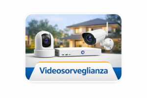 Sistema di videosorveglianza con telecamere e registratore